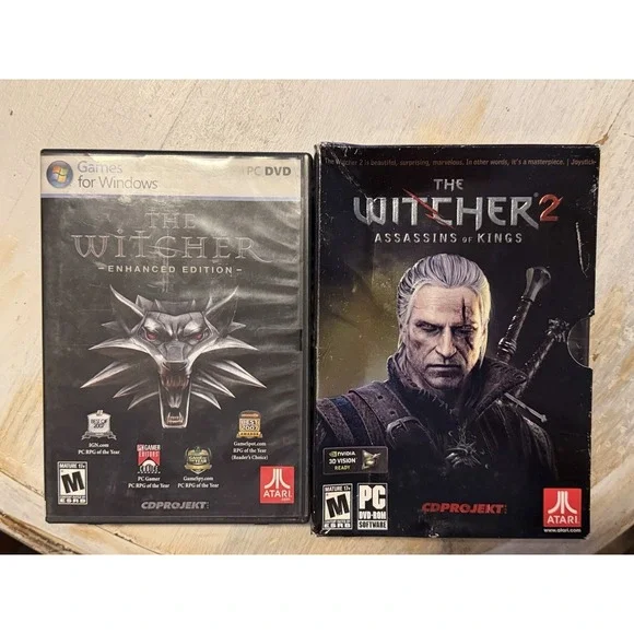The Witcher Enhanced Edition 4 Disc PC + The Witcher 2 Assassins Of Kings Set