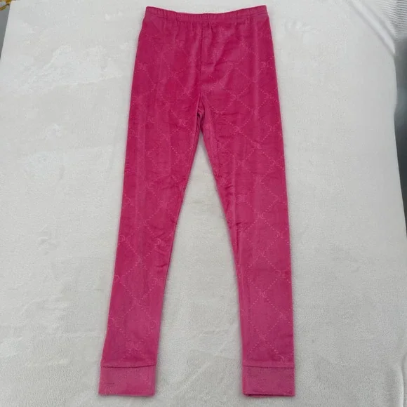 Juicy Couture Girls Hot Pink Velour Logo Leggings Youth Sz 10 Comfort Sleepwear
