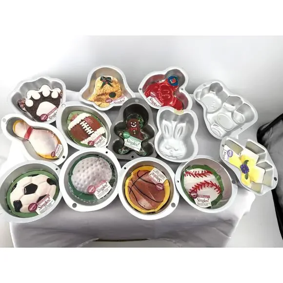 Vintage Wilton Singles Character Holiday Sports Novelty Aluminum Cake Bakeware