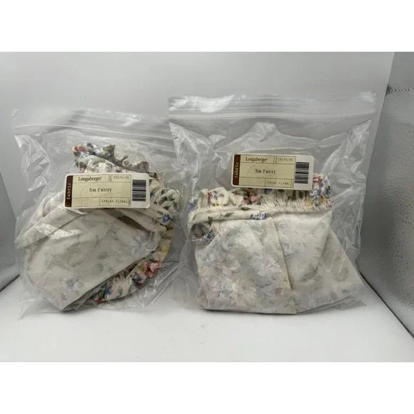Lot 2 Longaberger Small Fruit Basket Liners Spring Floral Fabric 23078138 NOS