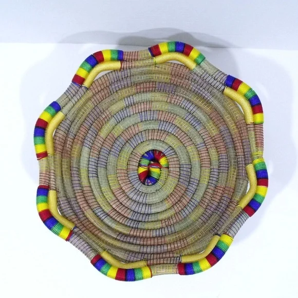 Hand Woven Rainbow Needle Bowl
