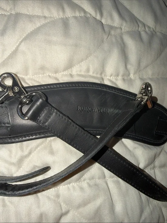 Korchmar Replacement black leather strap harness for briefcase
