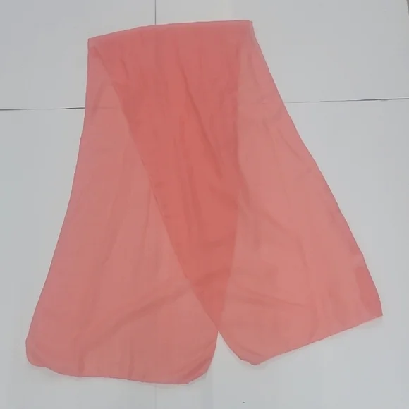Scarf Peach Salmon Lightweight Accessory Monochrome Solid Color