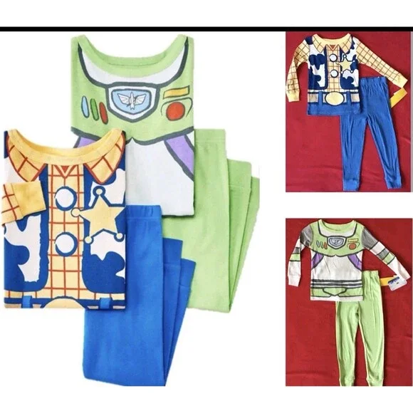 Disney Toy Story Toddler Boys' 4pc Cotton Pajama Set – Buzz & Woody Sleepwear