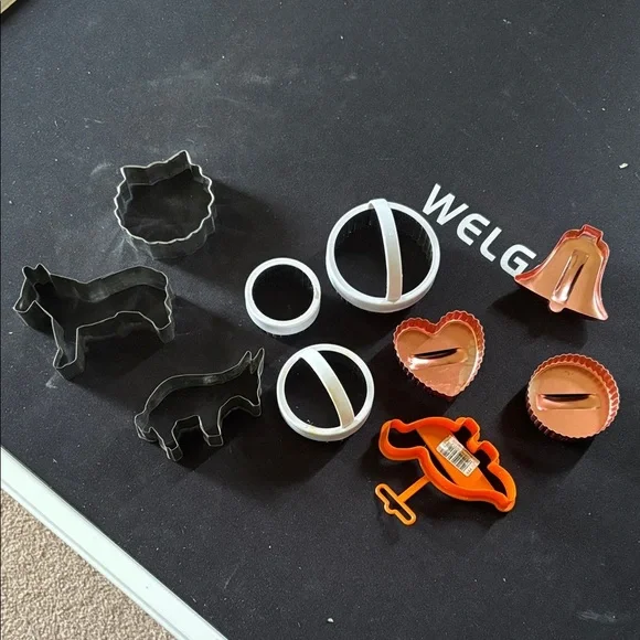 Assorted Cookie Cutters - Black, White & Copper Tones