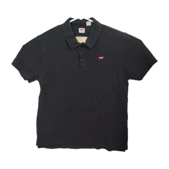 Levi's Polo Shirt Men's Size XL Black‎ Embroidered Logo Short Sleeves