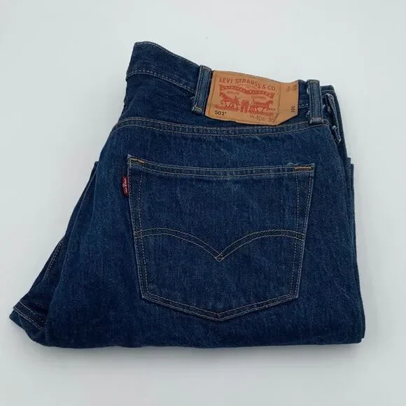 Levi’s 501 Original Fit Jeans Men’s 40x30 Dark Wash Button Fly Classic Straight