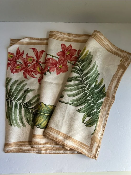 NEW Jim Thompson Thai Silk Botanical Print Scarf