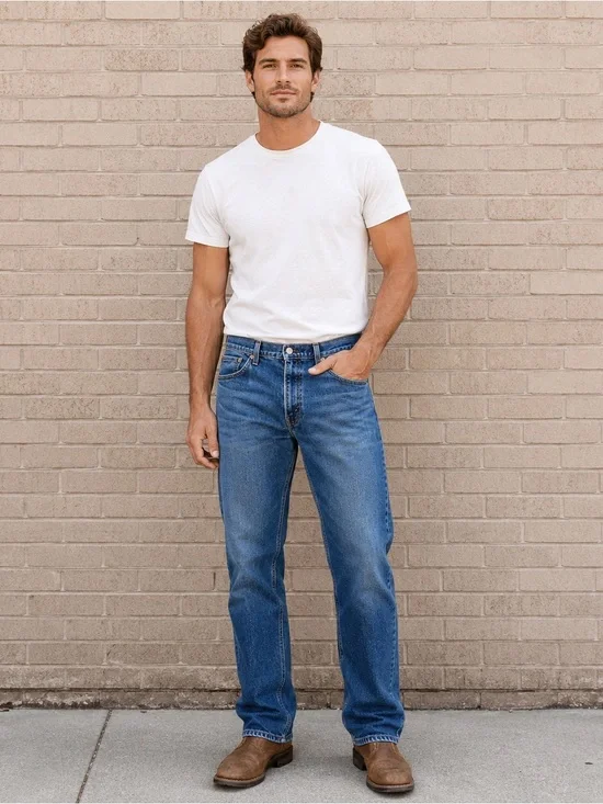 Levi's 505 Regular Fit Jeans Men's 38x32 Blue Straight Leg Denim