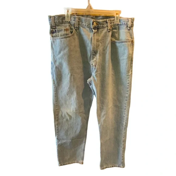 Levi’s Mens 505 Denim Jeans Light Wash Regular Fit Straight Leg Cotton Waist 38