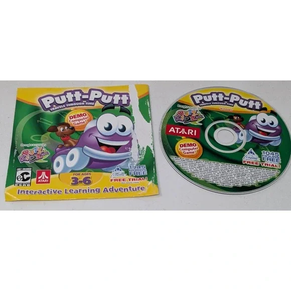 Putt-Putt Travels Through Time PC Game DEMO Quiznos‎ Kids Meal 2003 RARE VTG