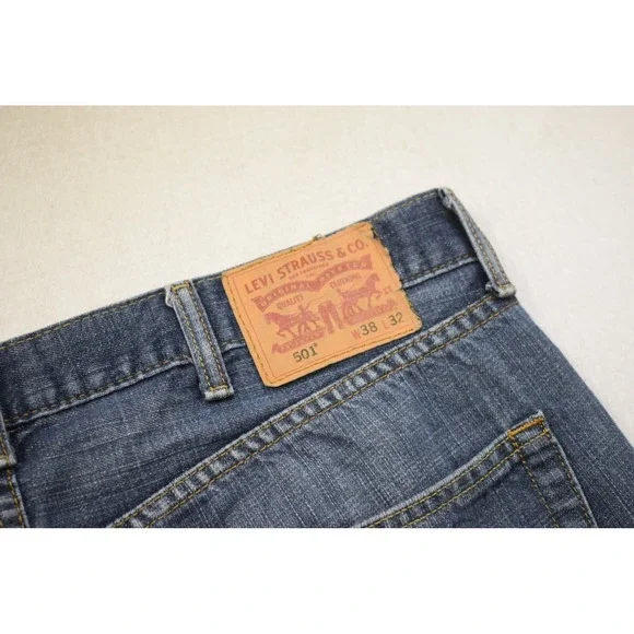 Levi's 501 XX Button‎ Fly Denim Blue Jeans Straight Leg Mens Size 38 x 32
