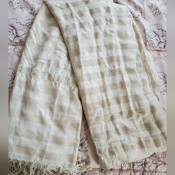 Cream And Gold Scarf