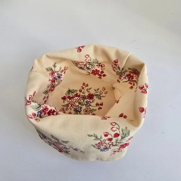 Longaberger Love Notes Basket Liner Small Cream Floral Cottagecore Accessory
