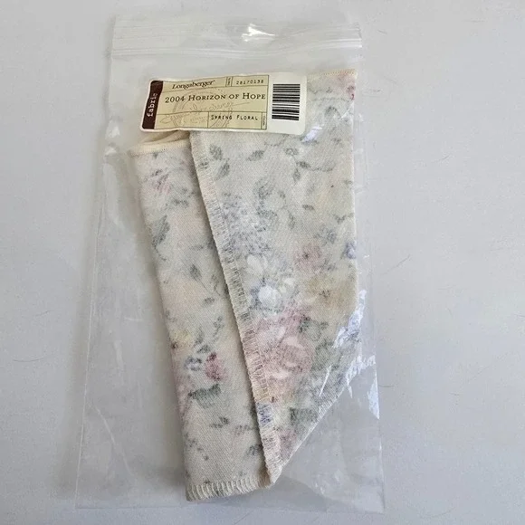 Longaberger 2004 Horizon of Hope Spring Floral Basket Liner Cream Pink Blue NEW
