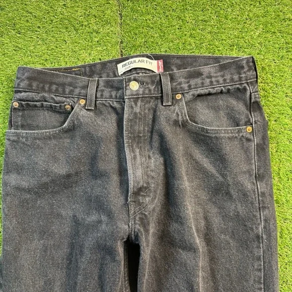 Vintage Levi's 505 Jeans Mens 34x32 (Fits 33x31) Black Y2K Grunge Baggy Goth Emo