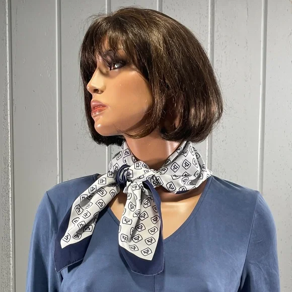 Vintage Hampton Hall NY Women’s Navy Blue & White Scarf