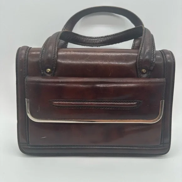 Classic Brown Leather Top-Handle Men's Bag