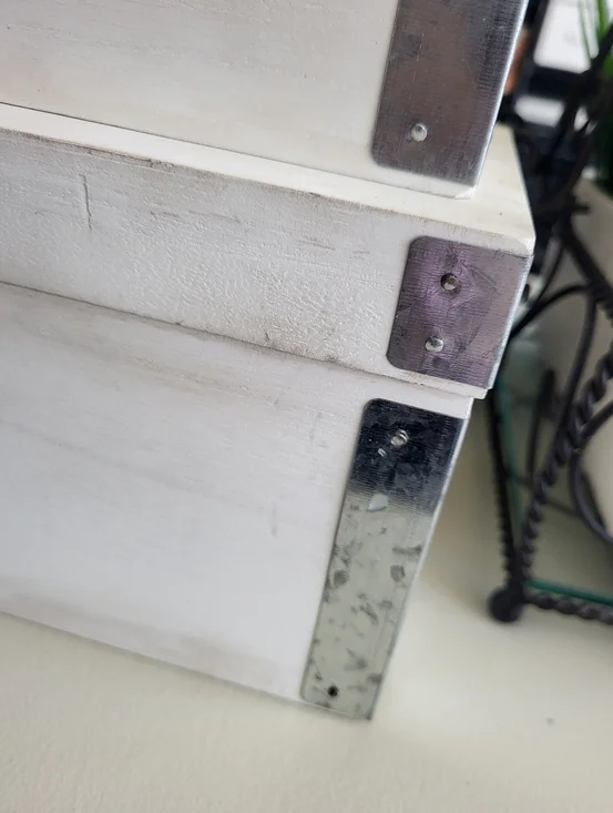 Shabby Chic Nesting Wood Boxes Set of 3 | Distressed White Farmhouse