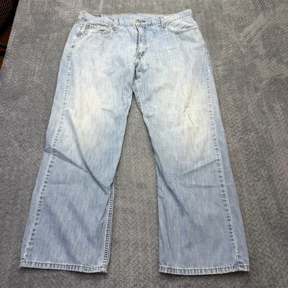Levi's 569 Jeans Mens Loose Straight Light Wash Blue 36x28 Denim Y2K Baggy Fit
