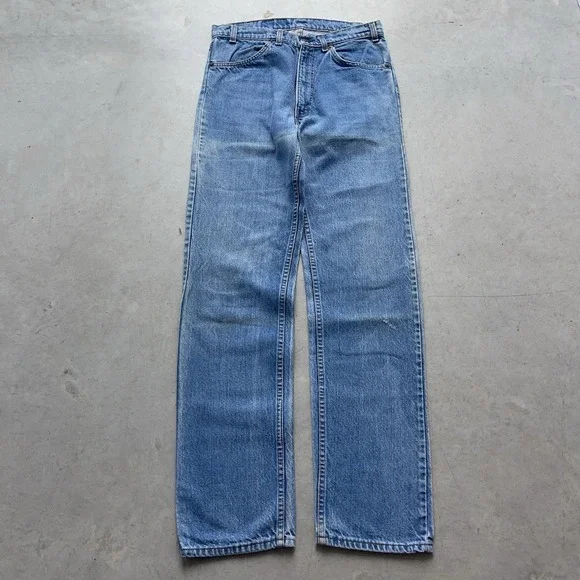 Vintage‎ 80s Levi's 508 Straight Leg White Tab Faded Blue 33x34 Rare (Fit 31x32)