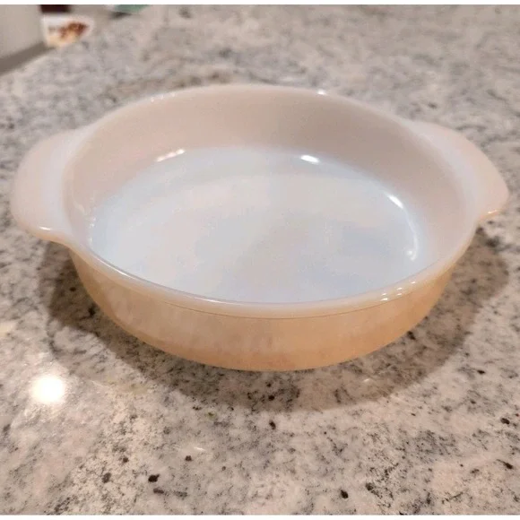 Vintage Fire King #450 Peach Luster 8 Inch Baking Dish Great Condition