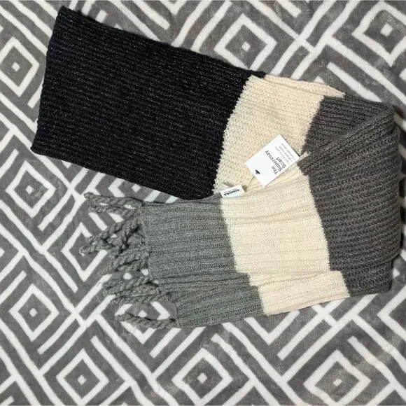 NWT Sonoma The Super Cozy Oblong Grey Combo Scarf
