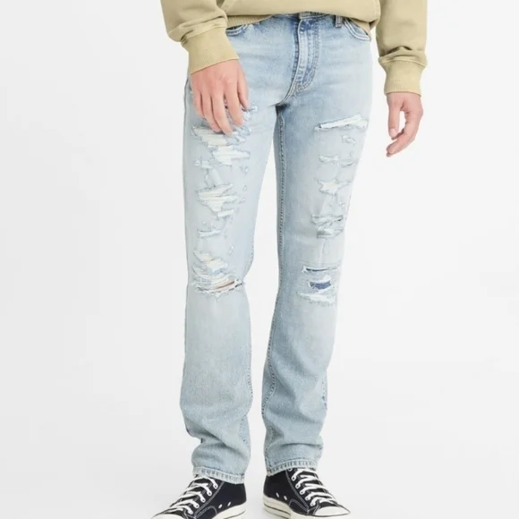 511 Slim Fit Levi’s Flex Men's Jeans 30x30 Distressed Denim Y2k Street wear