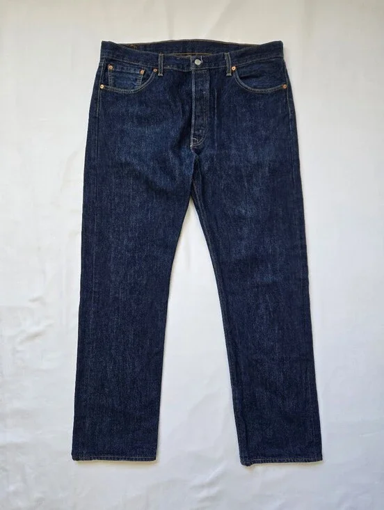 Levi's 501 Jeans Men's 38x32 Dark Wash Button Fly Straight Leg Classic Denim