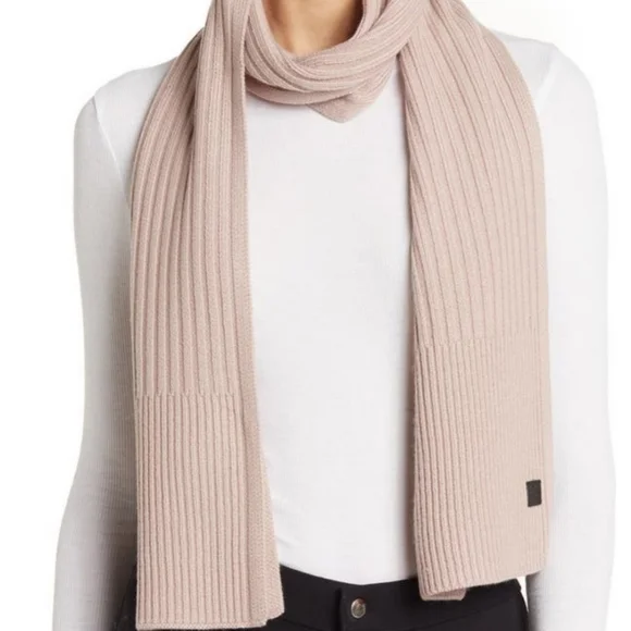 All Saints Rib Blush Wool Blend Scarf one size
