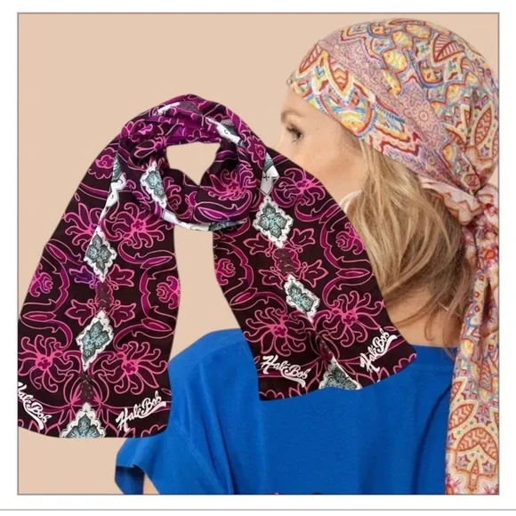 Hale Bob Silk Pink and Black Scarf