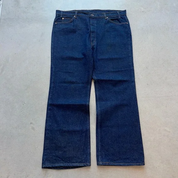 Vintage Levi's 517 Saddleman Boot Cut Raw‎ Denim Jeans Size 42x32 (Fits 42x30)