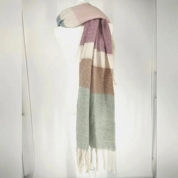Inc Unisex Multi Colored Fringe Scarf