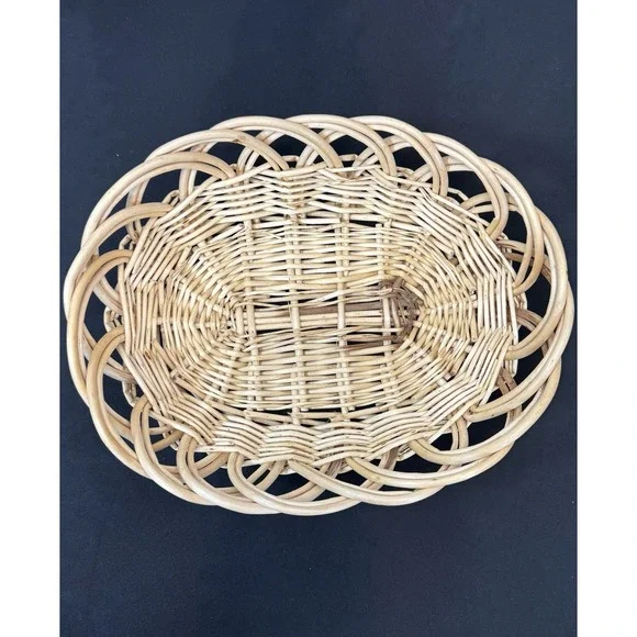 Rustic Farmhouse Cottage Woven Wicker Basket VINTAGE‎