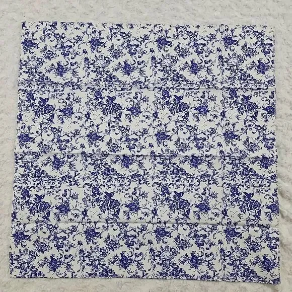 Lemlem Blue and Red Floral Bandana Purse Scarf 22.5
