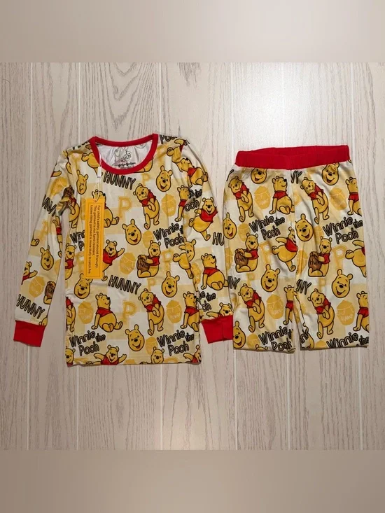 Yaritza Boutique Bamboo Pajamas Unisex Kids 5-6Y Winnie Pooh‎ Hunny 2PC NWT