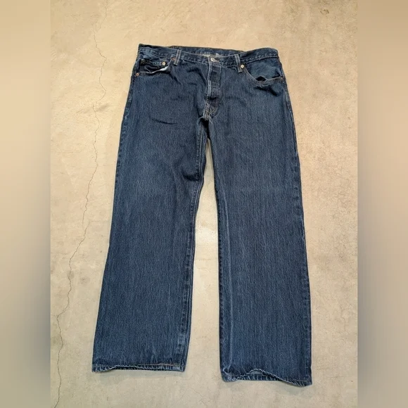 Y2K Levi's 501 Mens 42x30 (39x29) Denim Jeans Pants Blue Button Fly