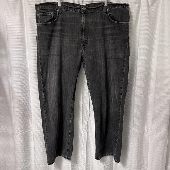 Levi's Men's 559‎ Relaxed Straight Jeans 44x30 Faded Wash Black Stretch Denim GC
