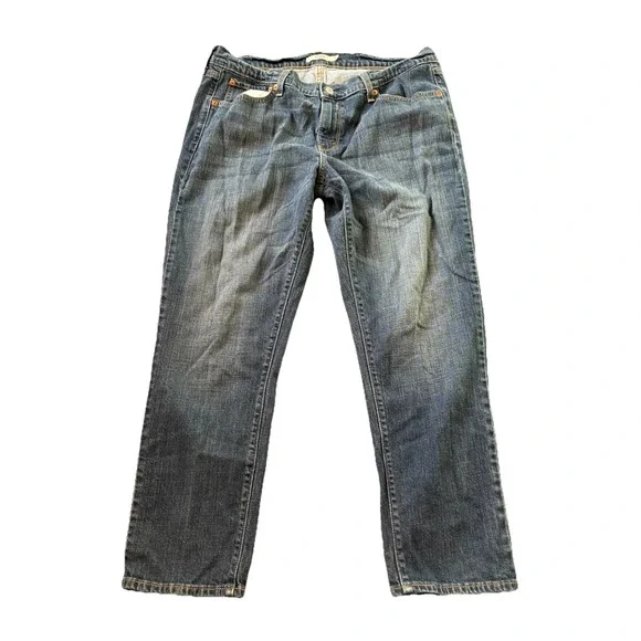 Levis Boyfriend Jeans Womens 32x25 Blue Stretch Denim