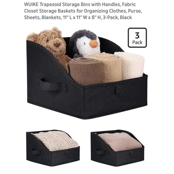 Decorative Storage Baskets for Closet,‎ 3-Pack, Large