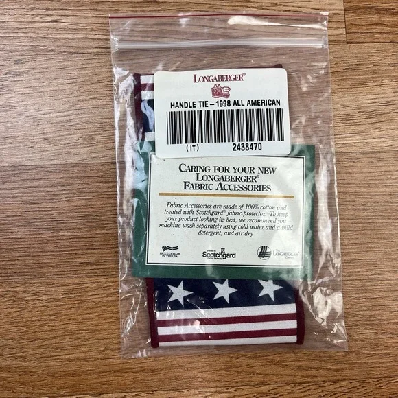 Longaberger Fabric Handle‎ Tie for 1998 All American Basket NEW TIE ONLY