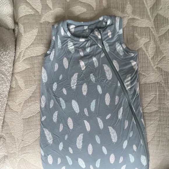 Little Bamboo Wearable Blanket Sleep Sack 9-18M Gray White Feather PAB2