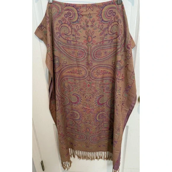Pashmina scarf wrap shawl‎ Fringe Multicolor Luxurious Paisley