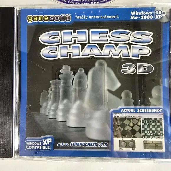 3D CHESS CHAMP PC Game By Gamesoft CD-Rom For Windows 98, XP, 2000, Me