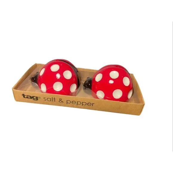 Ladybug Adorable Salt and Pepper Shakers NWT