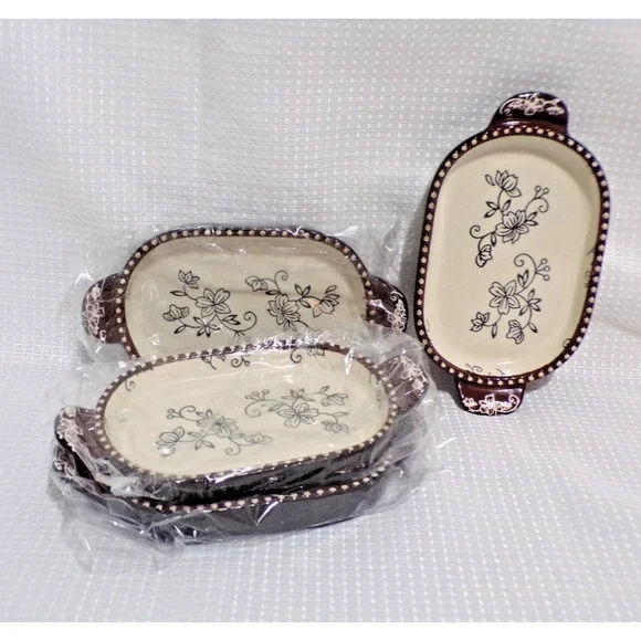 Temptations‎ by tara Floral Lace KFI-XNG-936844 Ramekin Dish w/Lids Set of 4 NEW