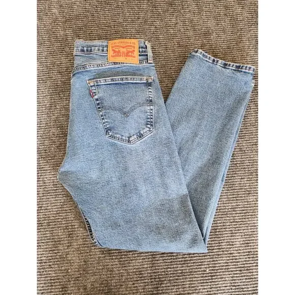Levis 505 Mens 36x32 Blue Medium Wash Denim Jeans Regular Fit