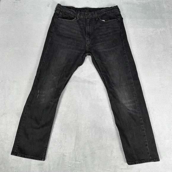 Levi's 505 Men's Straight Leg Jeans Black Wash Denim 36x30 Regular Fit