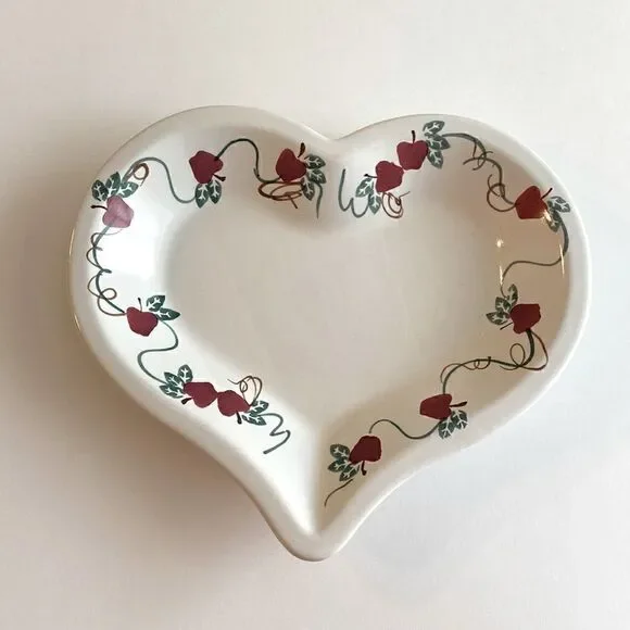 Vintage Chaparral Pottery USA Heart Shaped Stoneware Baking Dish