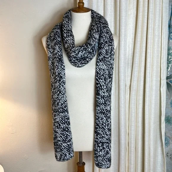 Long Gray Knit Scarf